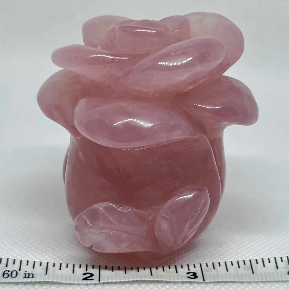 Gemmy Rose Quartz Rose carving